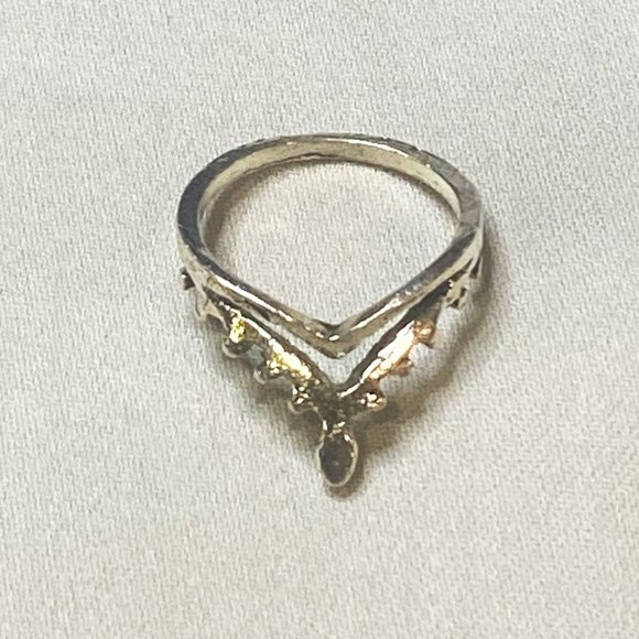 Crown style Silver Boho Ring Stackable Small Ring Grunge Goth Punk - Picture 2 of 9